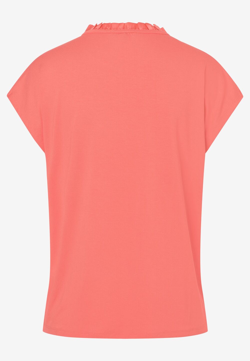 T-Shirt mit Rüschenkante, milky coral, Frühjahrs-Kollektion, apricot Detailansicht 2
