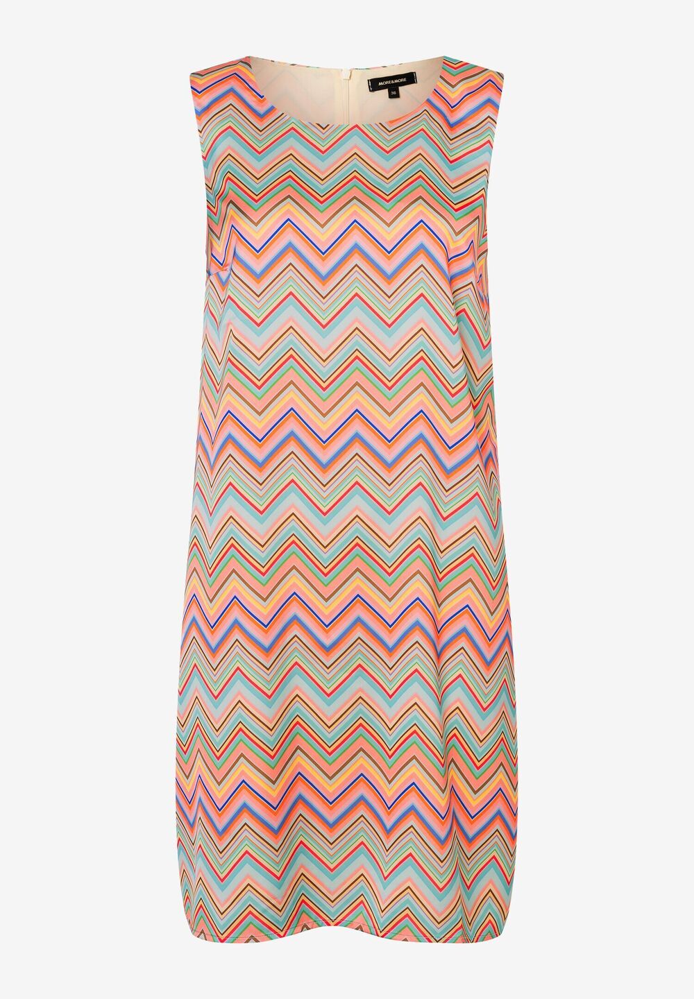 Satinkleid, Zick-Zack Print, Frühjahrs-Kollektion, apricot Detailansicht 1