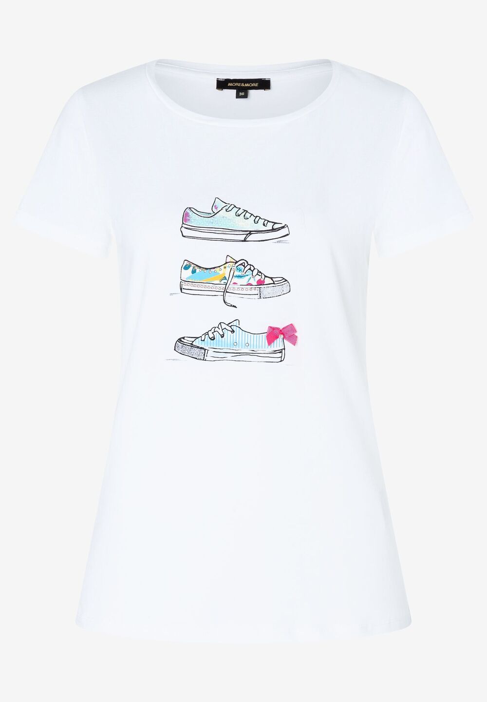 T-Shirt, Sneakers-Print, Sommer-Kollektion, weiss Detailansicht 1