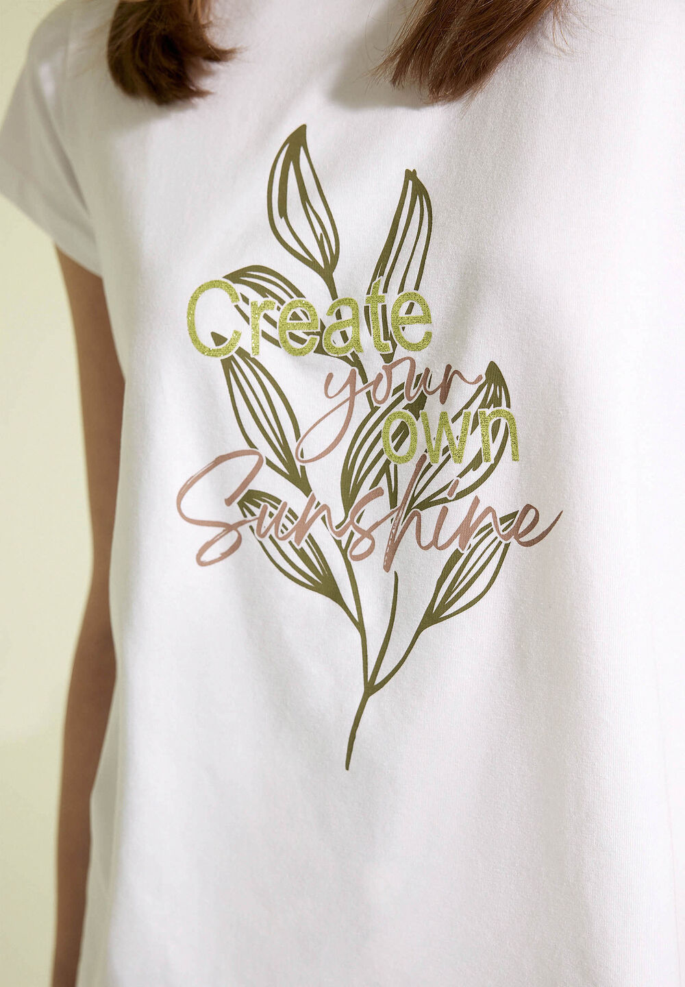 T-Shirt mit Frontprint, ecru, Sommer-Kollektion, ecru Detailansicht 2