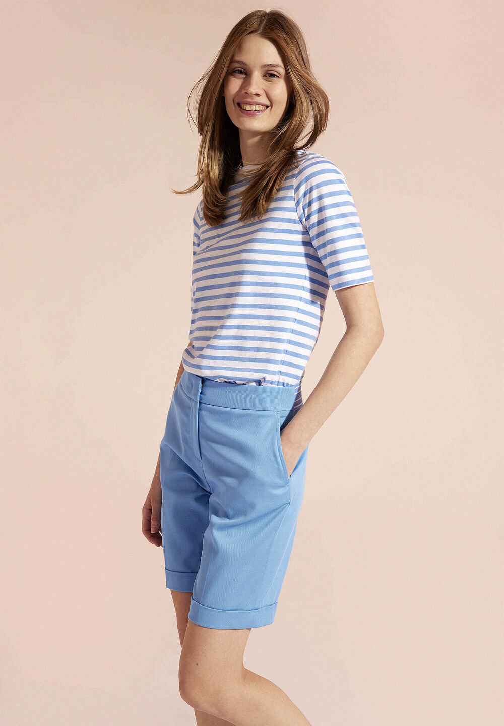 Ringelshirt, blau/weiß, Sommer-Kollektion, blau Frontansicht