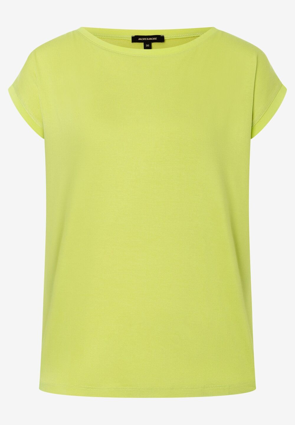 T-Shirt mit Chiffonkante, lime green, Sommer-Kollektion, gelb Detailansicht 1
