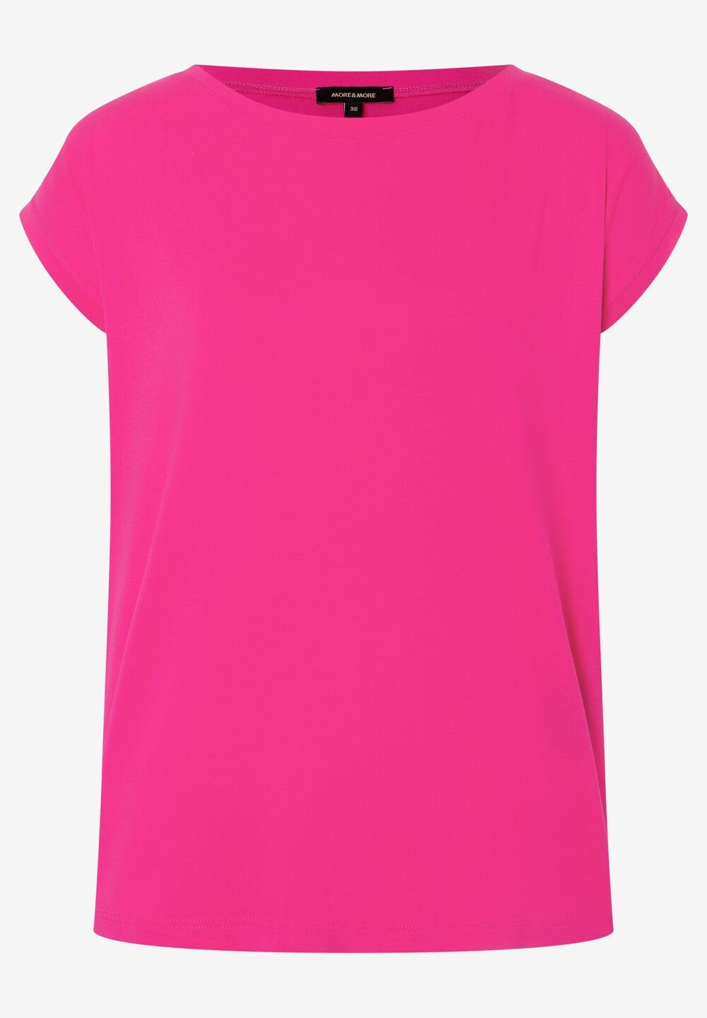 T-Shirt mit Chiffonkante, orchid pink, Sommer-Kollektion, pink Frontansicht