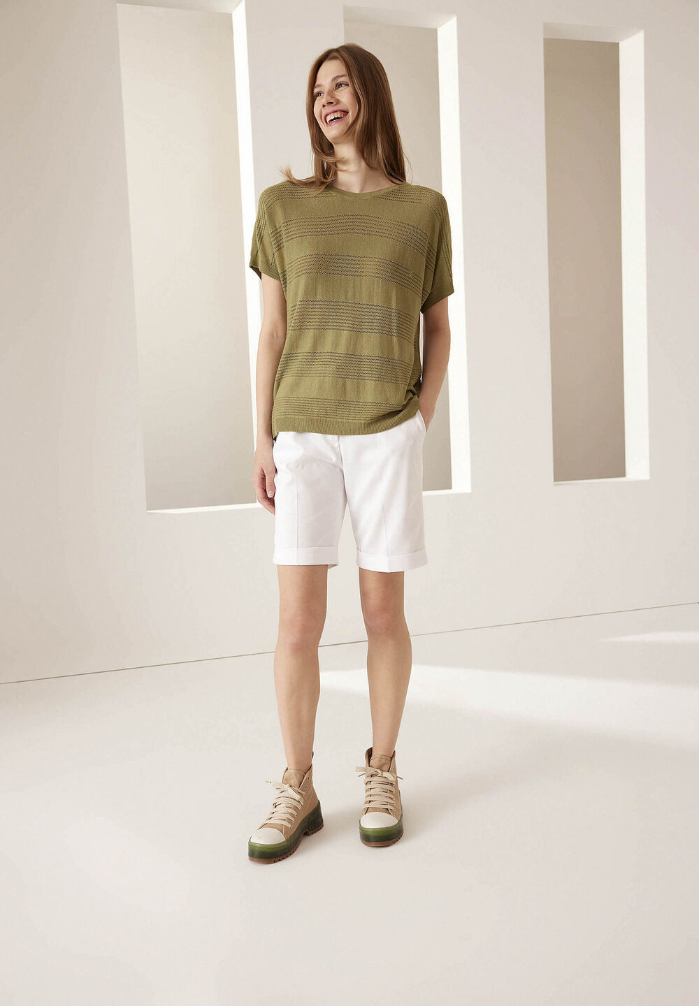 leichter Pullover, fresh green, Sommer-Kollektion, gruen Rückansicht