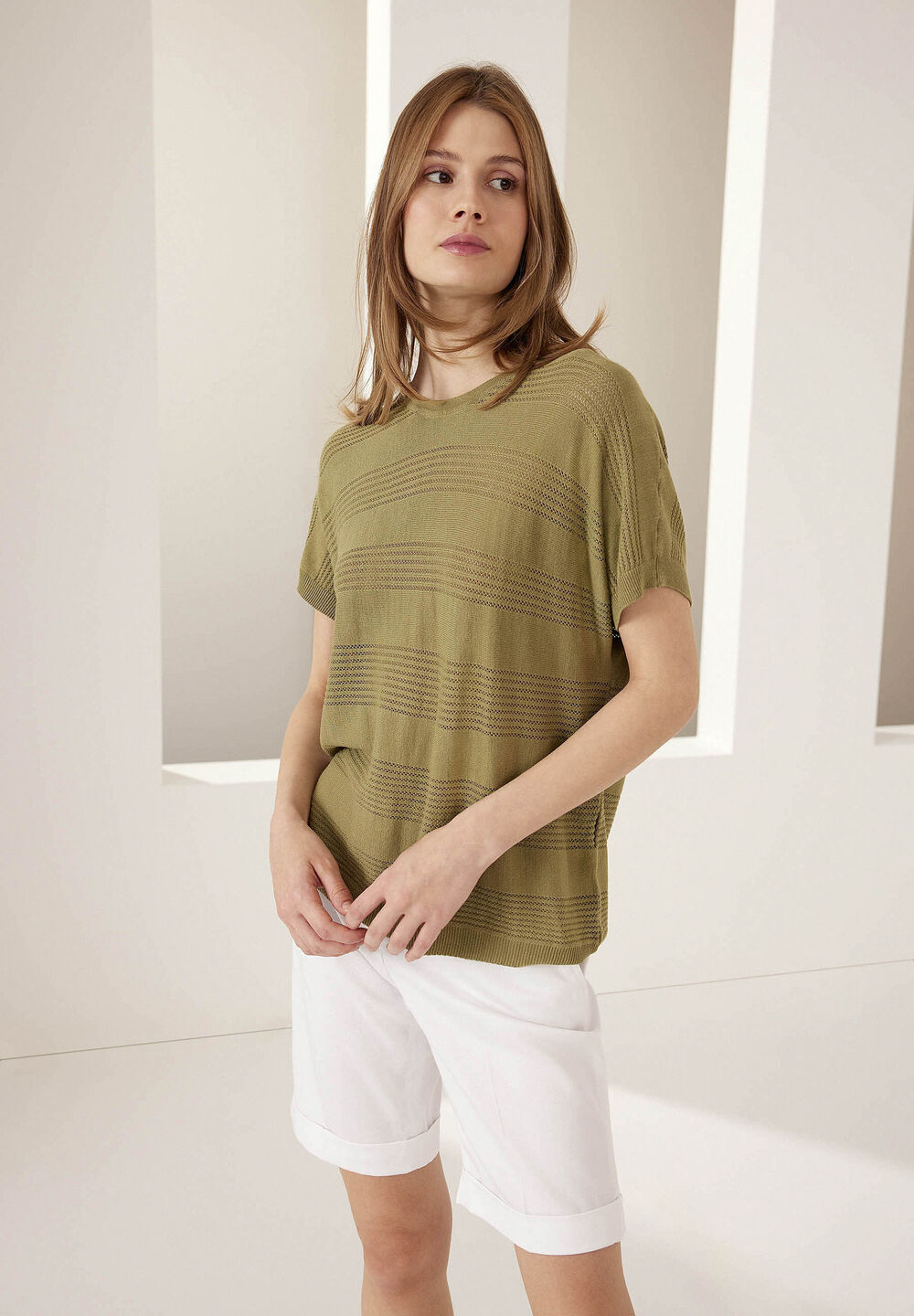 leichter Pullover, fresh green, Sommer-Kollektion, gruen Frontansicht
