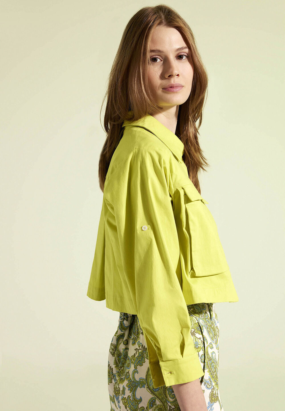 kurze Blusenjacke, lime green, Sommer-Kollektion, gelbDetailansicht 1