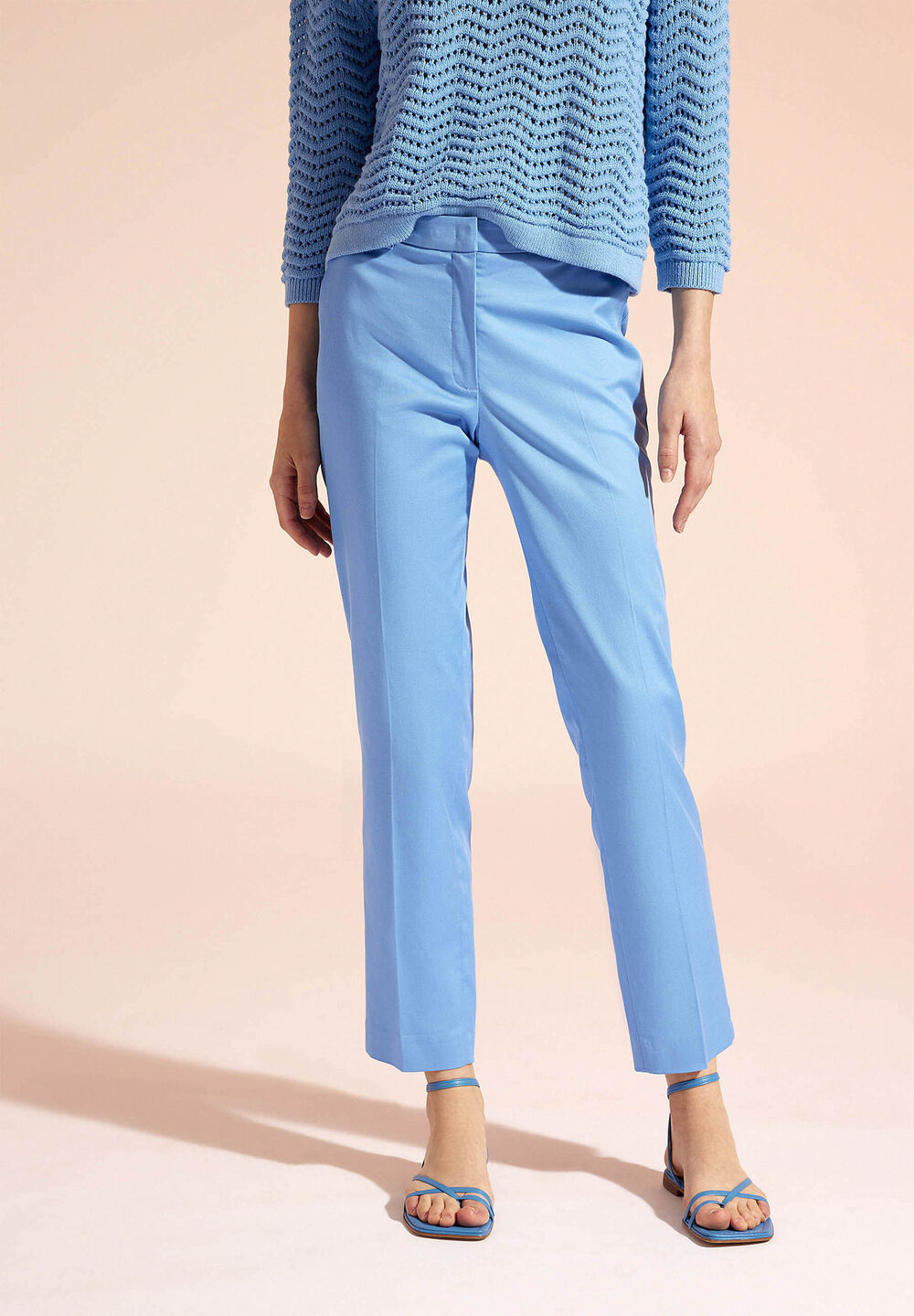 verkürzte Hose, happy blue, Sommer-Kollektion, blau Frontansicht