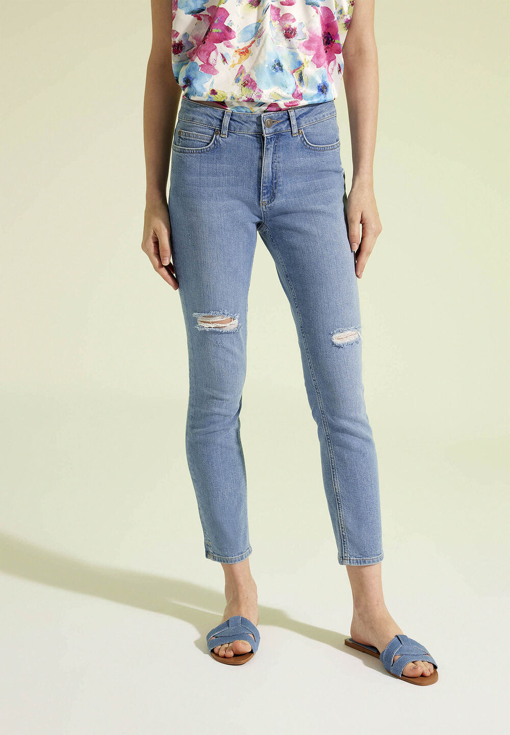 verkürzte Jeans, Sommer-Kollektion, denimFrontansicht