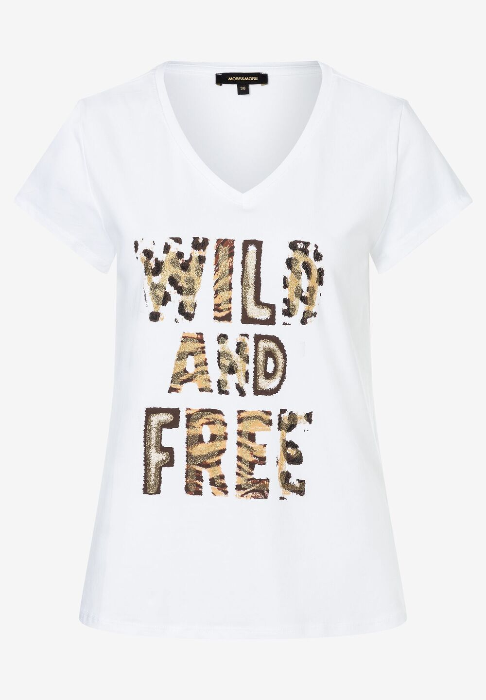 T-Shirt mit Frontprint, Sommer-Kollektion, weiss Rückansicht