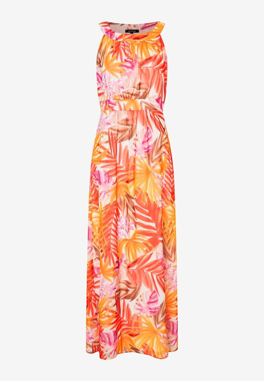 Chiffonkleid, Blätter-Print, Sommer-Kollektion, ecru Rückansicht