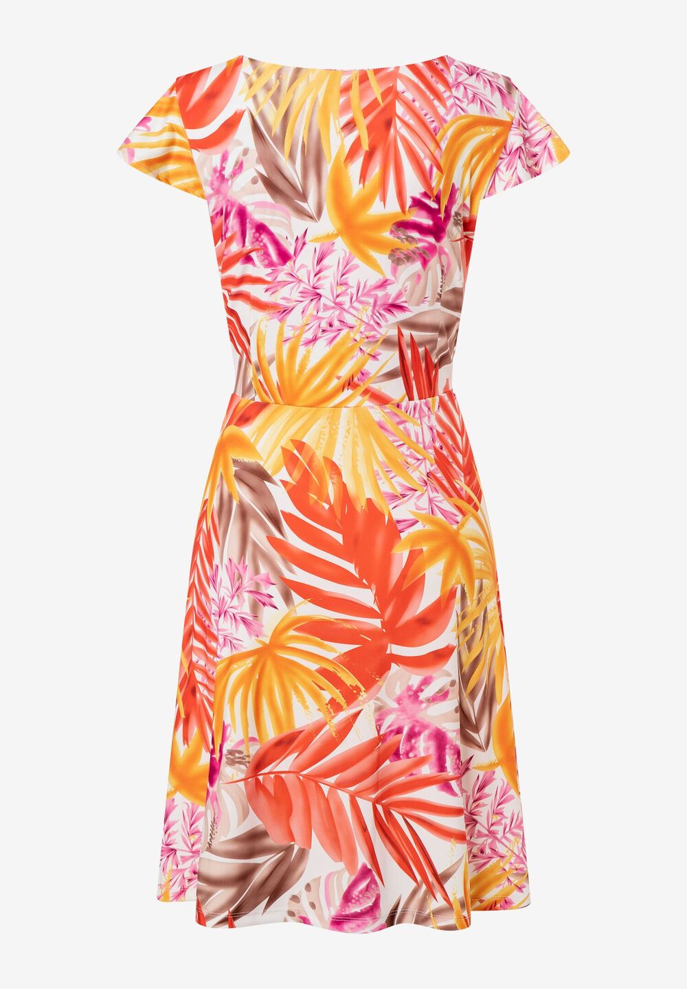 Jerseykleid, Blätterprint, Sommer-Kollektion, ecru Detailansicht 1