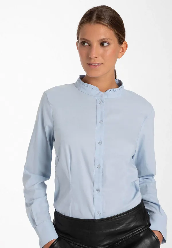 More & More Baumwoll/Stretch Bluse, hellblau, Herbst-Kollektion