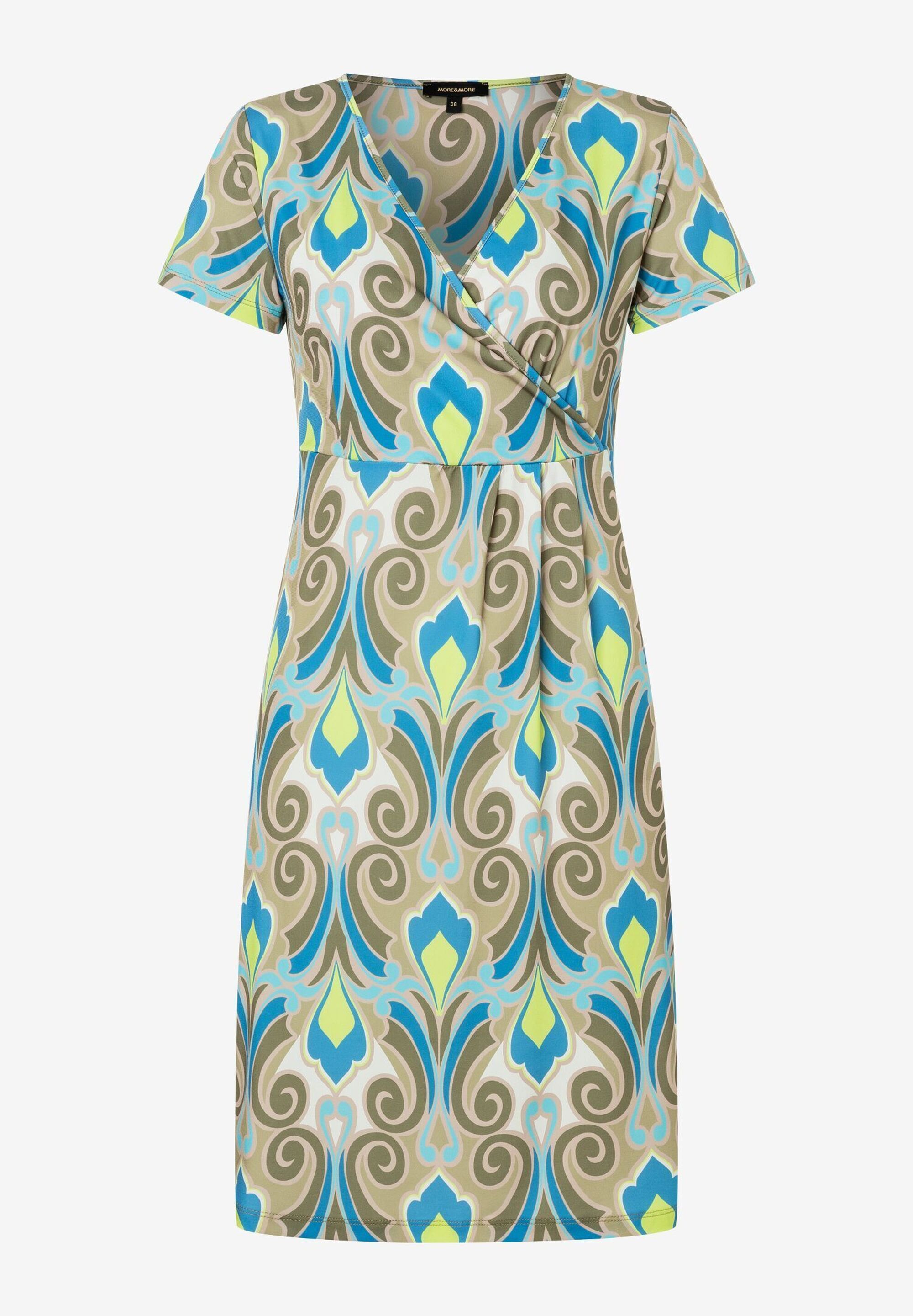 Jerseykleid, Ornament-Print, lime/khaki/blau | Der offizielle MORE & MORE  Onlineshop | Jerseykleider