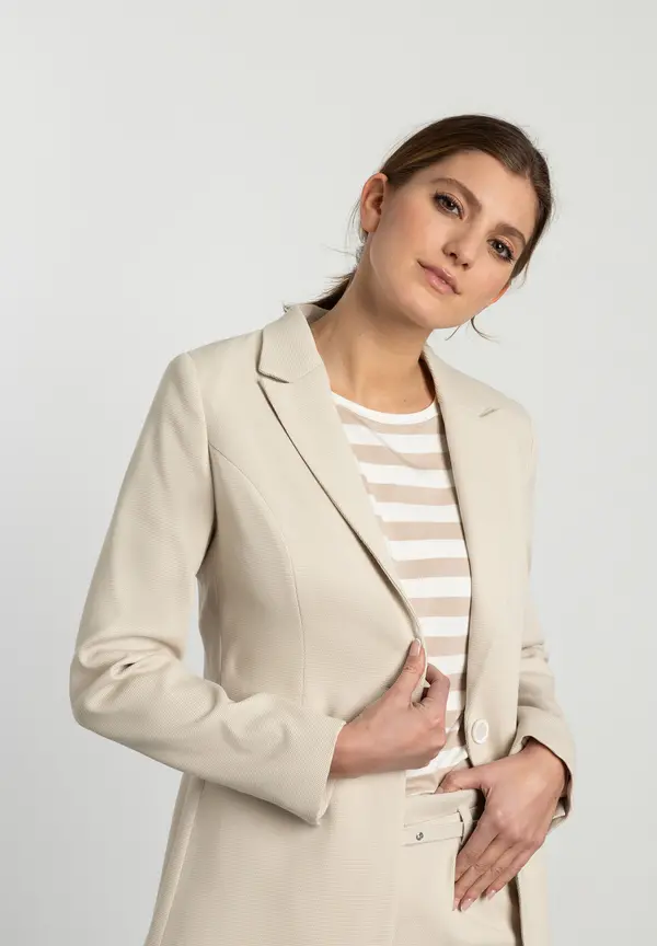 More & More strukturierter Blazer, almond, Frühjahrs-Kollektion