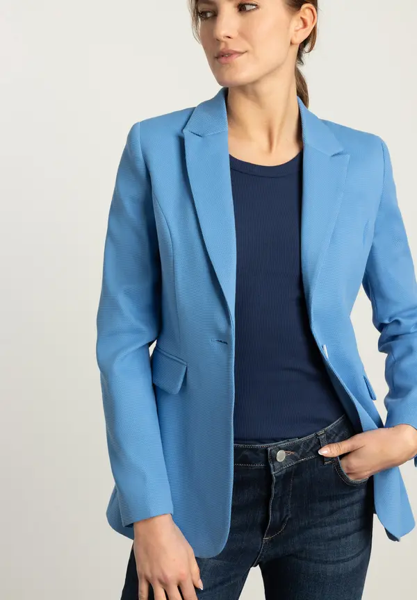 More & More strukturierter Blazer, blue breeze, Frühjahrs-Kollektion