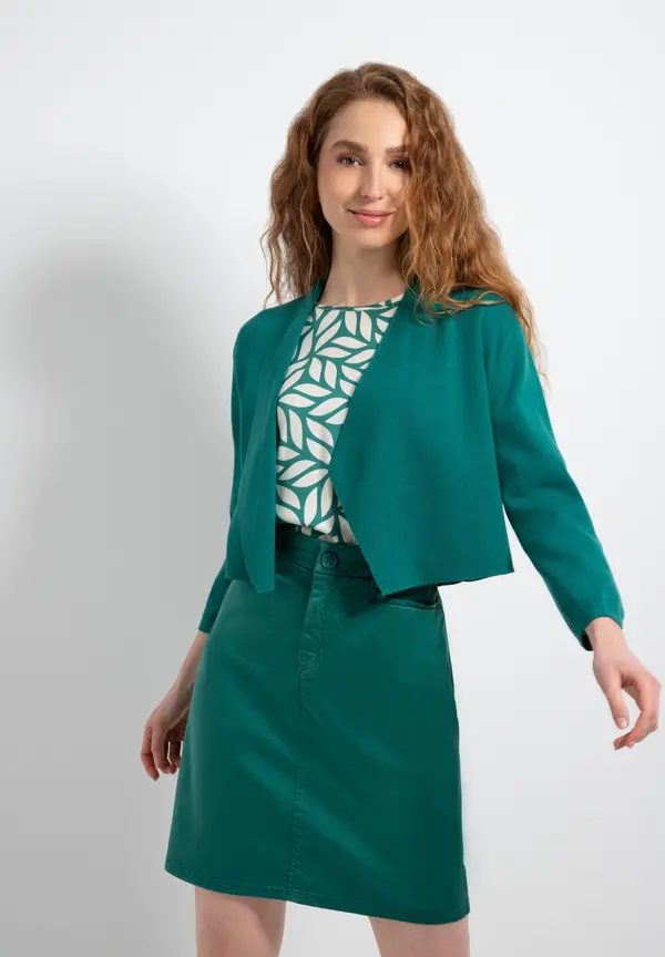 More & More kurzer Cardigan, summergarden green, Sommer-Kollektion