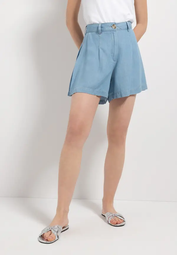 More & More weite Lyocell Shorts, denim blue, Sommer-Kollektion