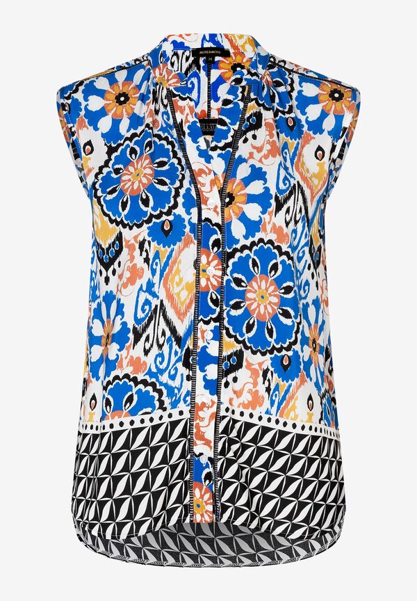 ärmellose Bluse, Ornament-Print, Sommer-Kollektion