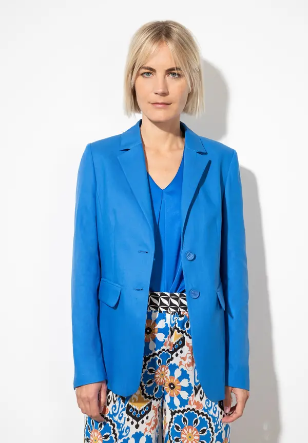 More & More Leinen/Lyocell Blazer, magic blue, Sommer-Kollektion