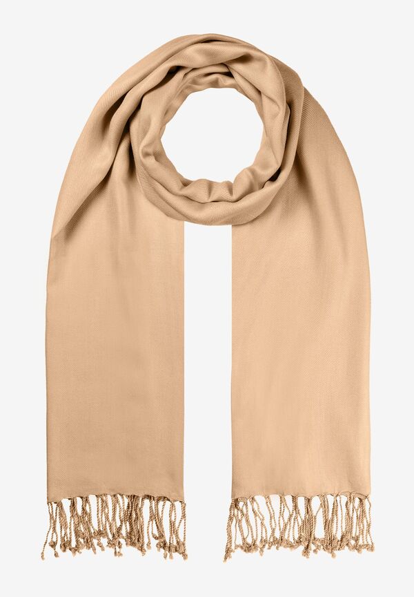 Schal mit Fransen, warm beige