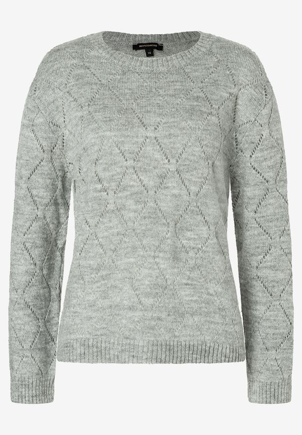 Ajour-Pullover, grau melange, Herbst-Kollektion