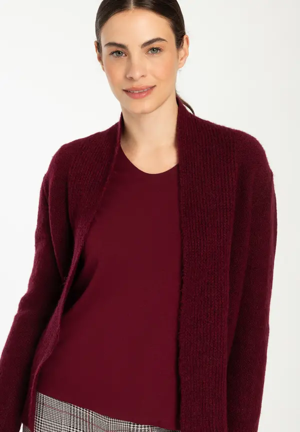 More & More Cardigan, bordeaux, Herbst-Kollektion