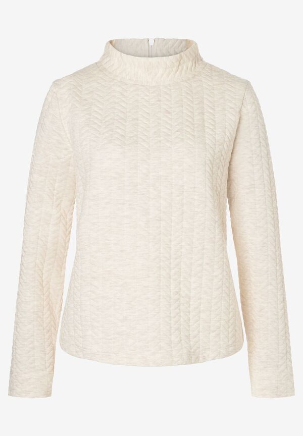 Struktur-Sweatshirt, creme melange, Winter-Kollektion