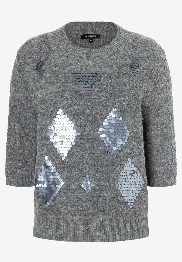 Pullover mit Pailletten, grau, Party-Kollektion