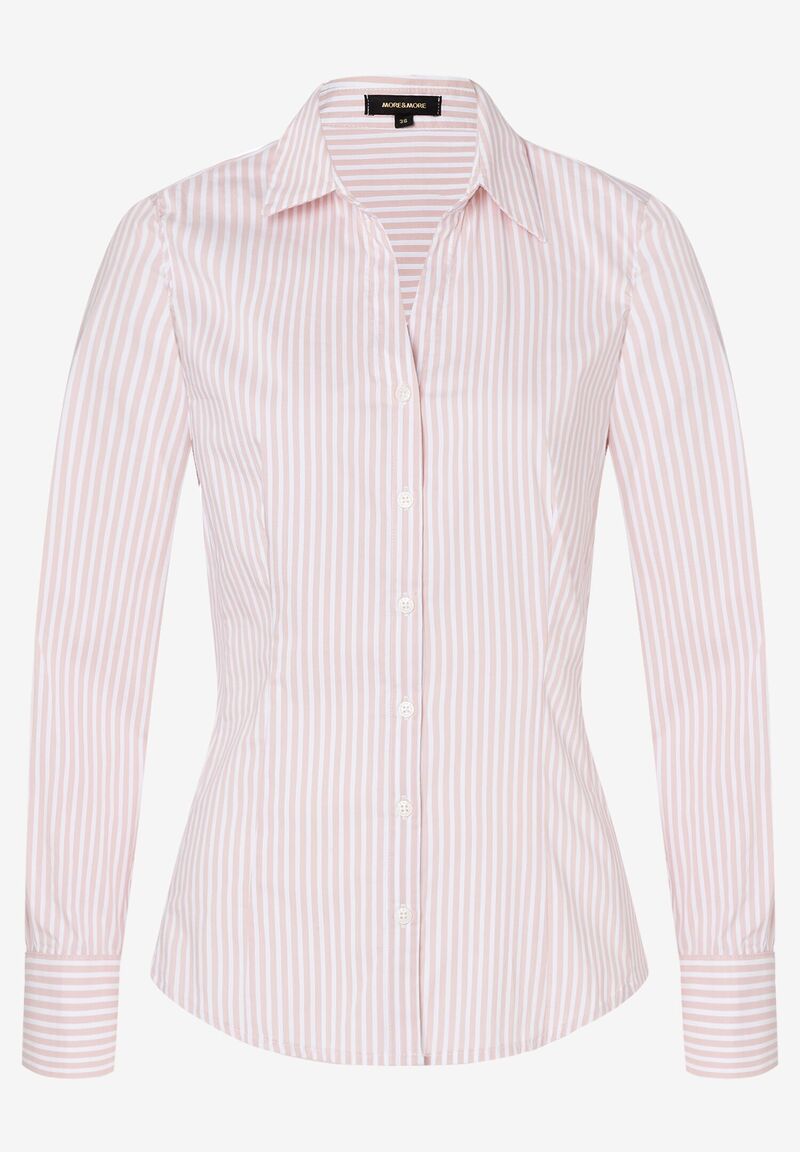 Hemdbluse mit Streifen, rosa/weiß, Frühjahrs-Kollektion