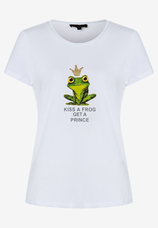 4027819898525 - T-Shirt mit Frosch-Print weiß Frühjahrs-Kollektion