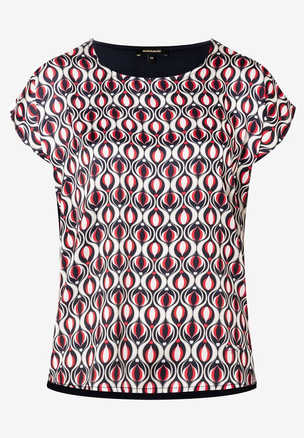 4027819883101 - Blusenshirt grafischer Print marine rot Frühjahrs-Kollektion