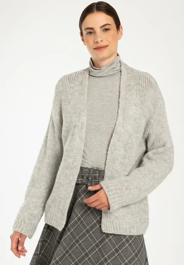 More & More Cardigan, grau melange, Herbst-Kollektion