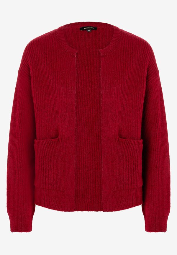 Rippen-Strickjacke, rot, Herbst-Kollektion