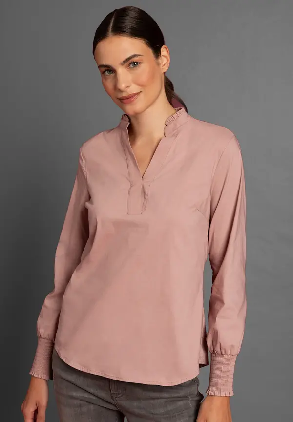 More & More Baumwoll/Stretch Bluse, rosa, Herbst-Kollektion