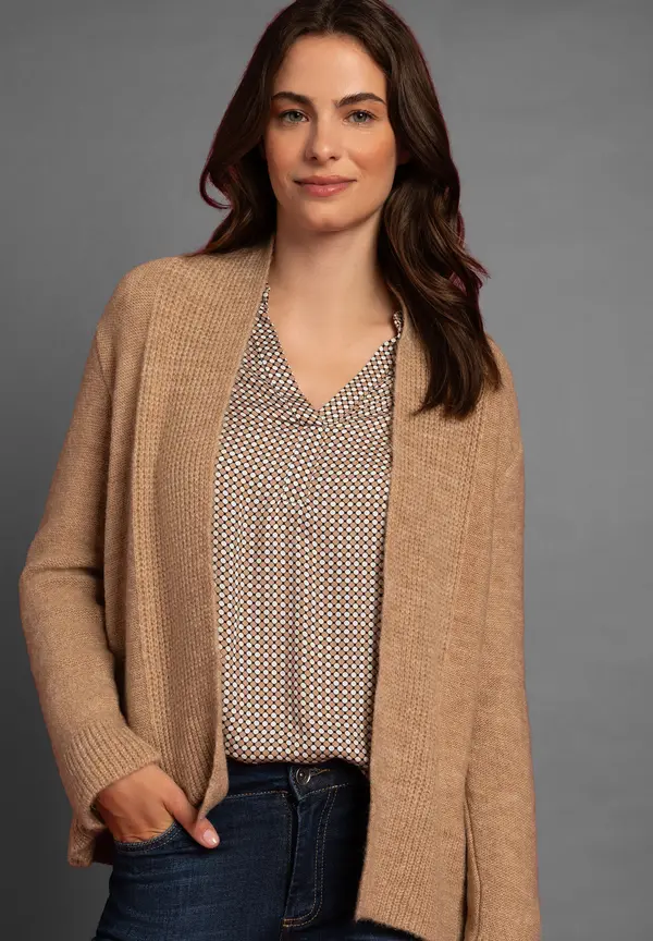 More & More Cardigan, camel melange, Herbst-Kollektion