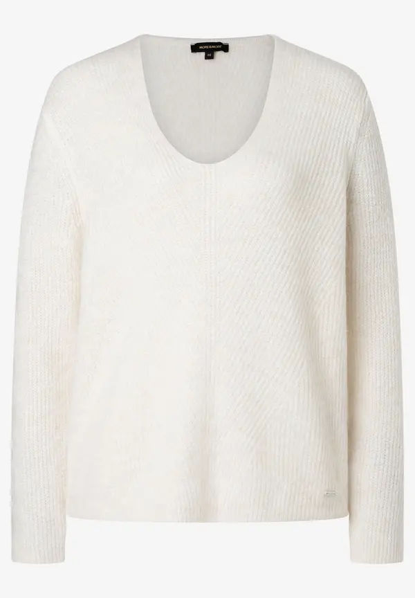 More & More V-Neck Pullover, ecru, Herbst-Kollektion