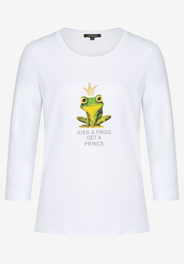 T-Shirt mit Frosch-Print, weiß