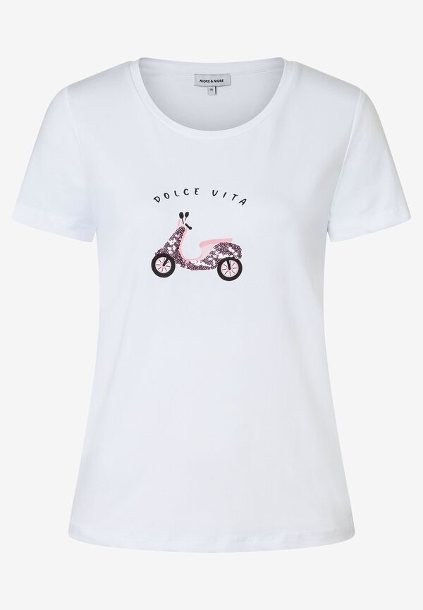 T-Shirt mit rosafarbenem Pailletten-Roller günstig online kaufen
